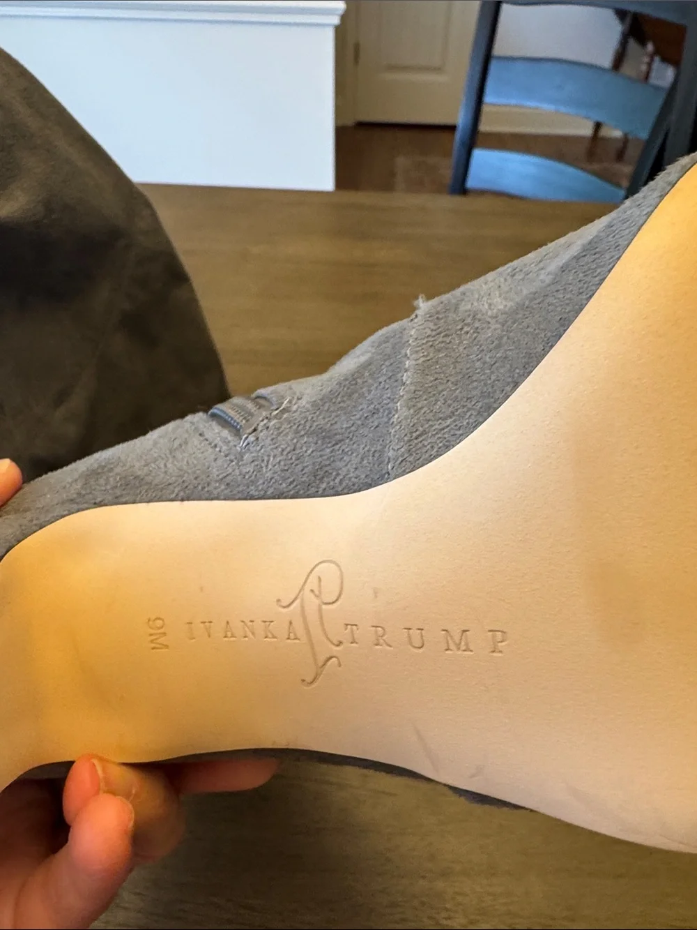 Ivanka Trump Gray Over-the-Knee Suede Boots